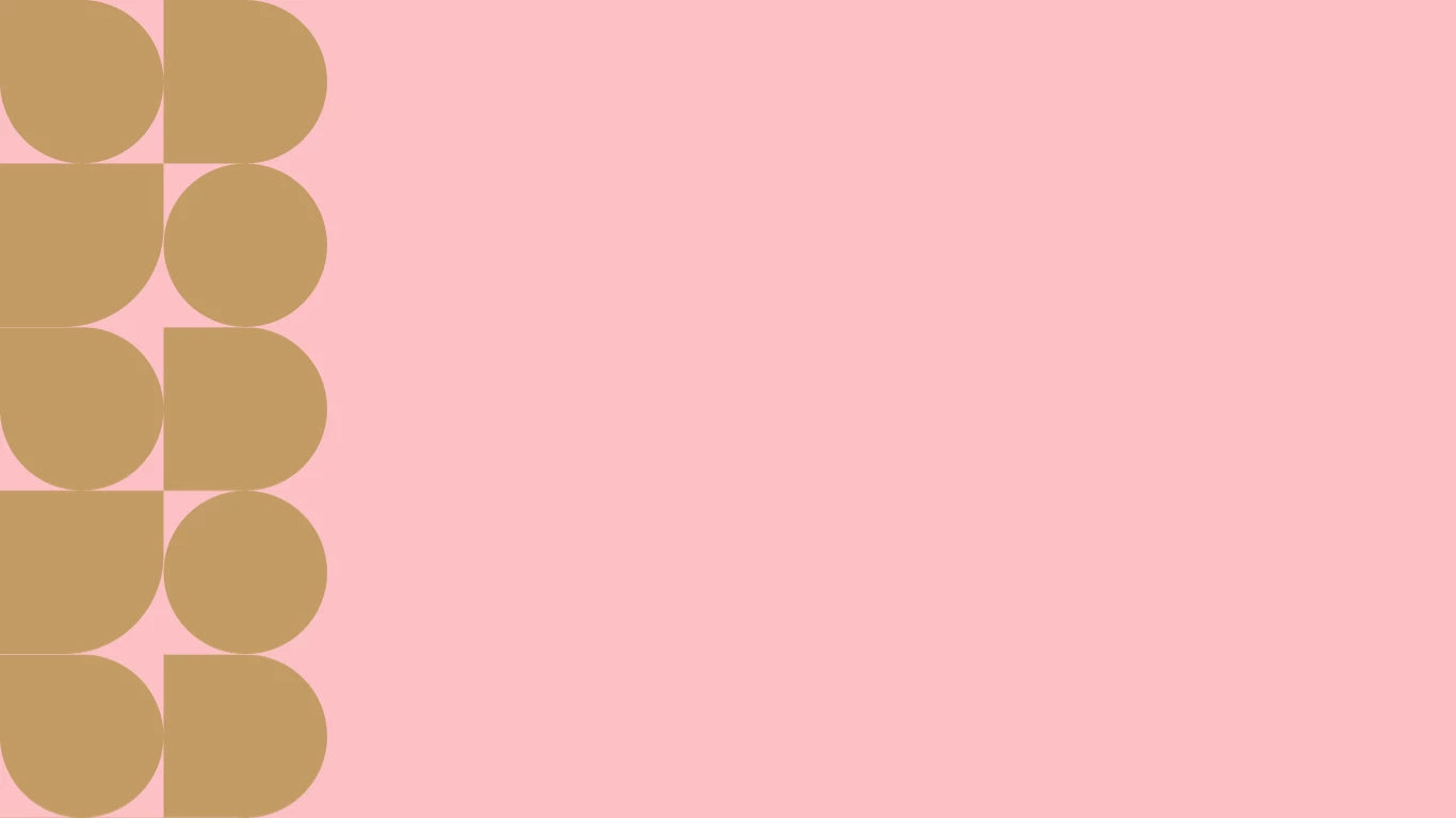 midcentury mod design in pink and gold to highlight the collection of cocktail rimmers for Tipsyish