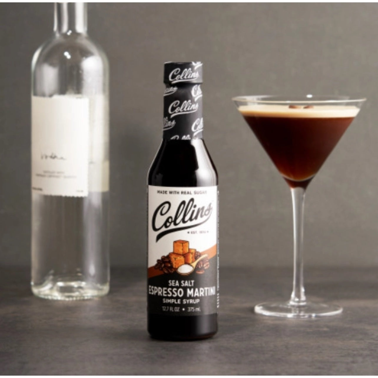 Real Sugar Sea Salt Espresso Martini Simple Syrup by Collins