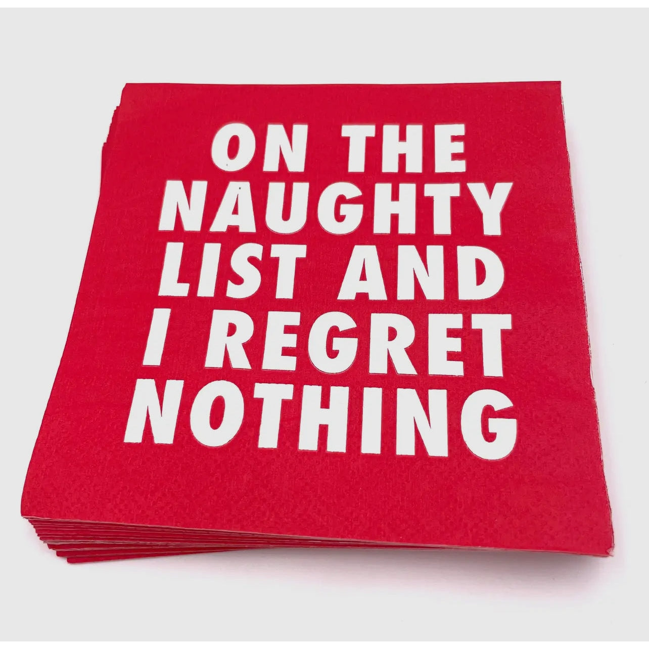 On The Naughty List, Christmas Cocktail Napkins - Pack of 20