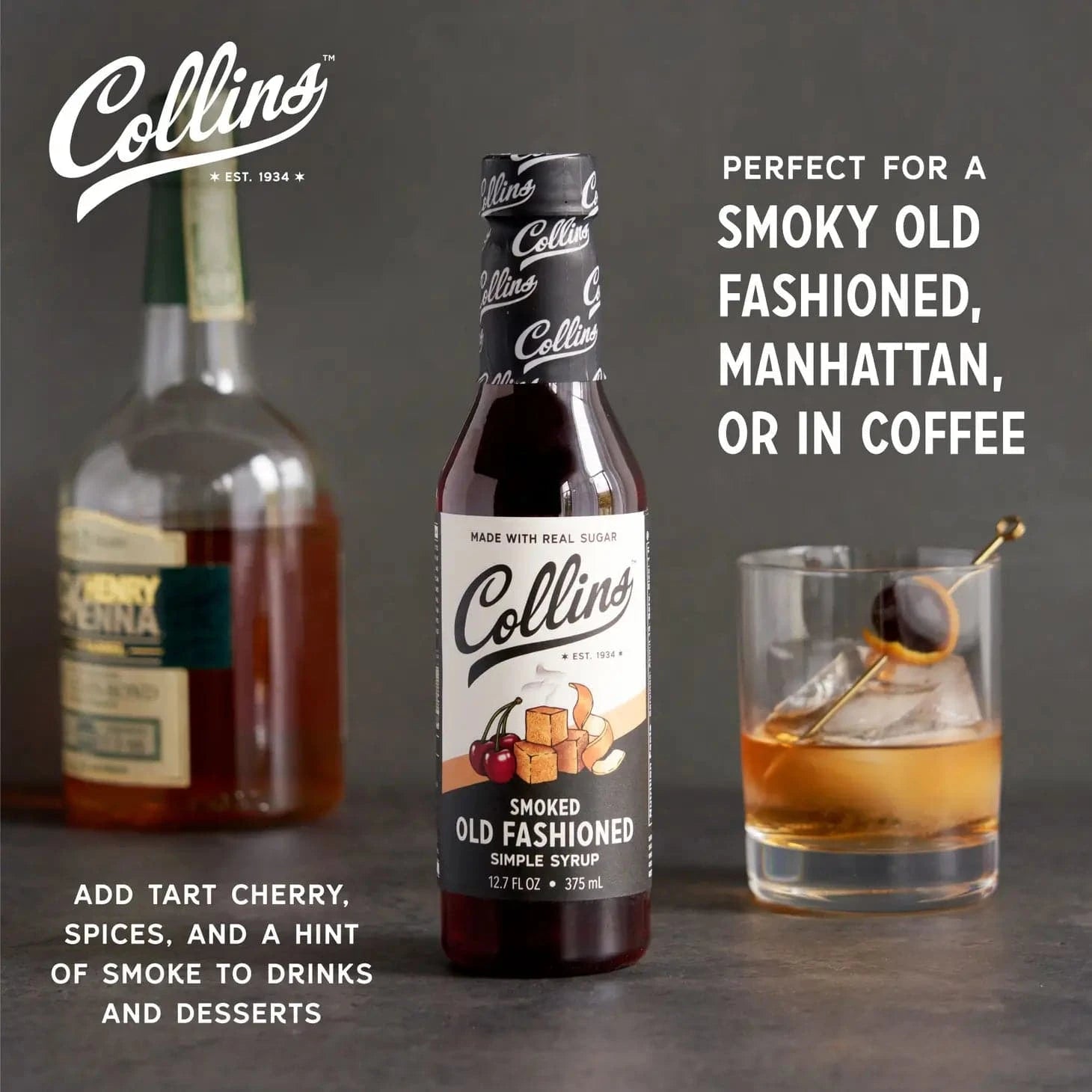 Smoked Old Fashioned Cocktail Syrup – Collins Craft Cocktail Syrup