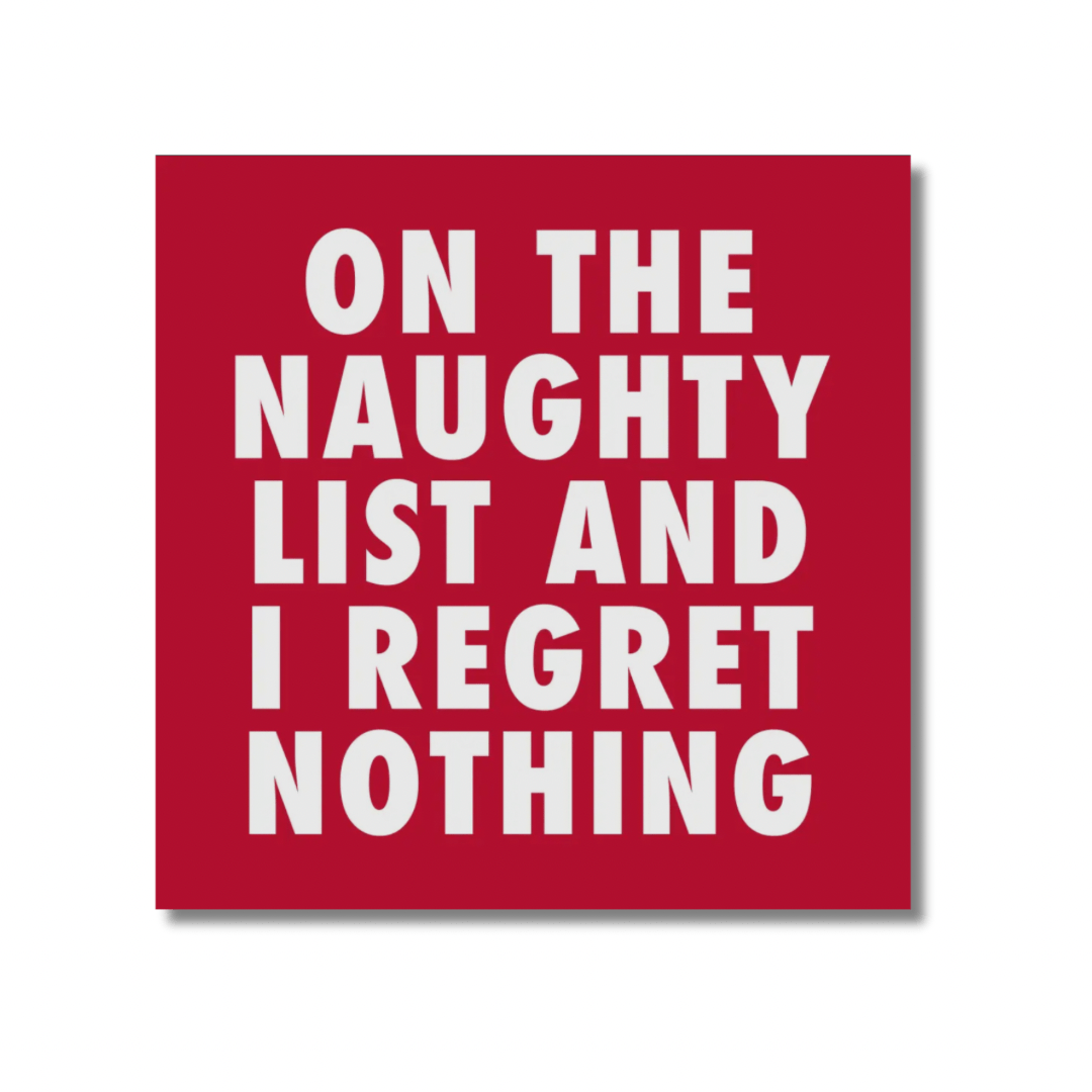 On The Naughty List, Christmas Cocktail Napkins - Pack of 20
