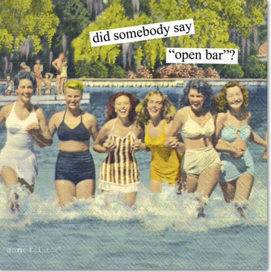 OPEN BAR Cocktail Napkins by Anne Taintor - Pack of 20
