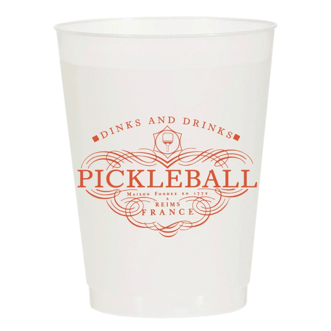 Dinks and Drinks Champagne Pickleball, Frost Cups- Set of 6