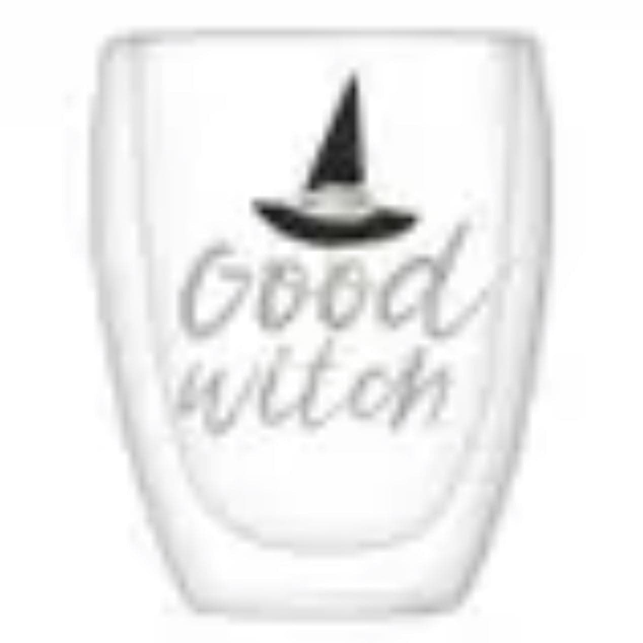 Good Witch/ Bad Witch Double Wall Stemless Wineglass