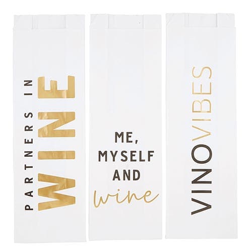 Assorted Paper Wine Gift Bags – Set of 6