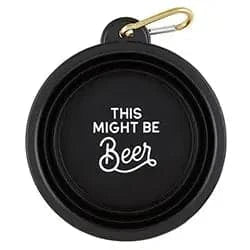 Black Collapsible Pet Bowl – “This Might Be Beer”