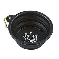 Black Collapsible Pet Bowl – “This Might Be Beer”