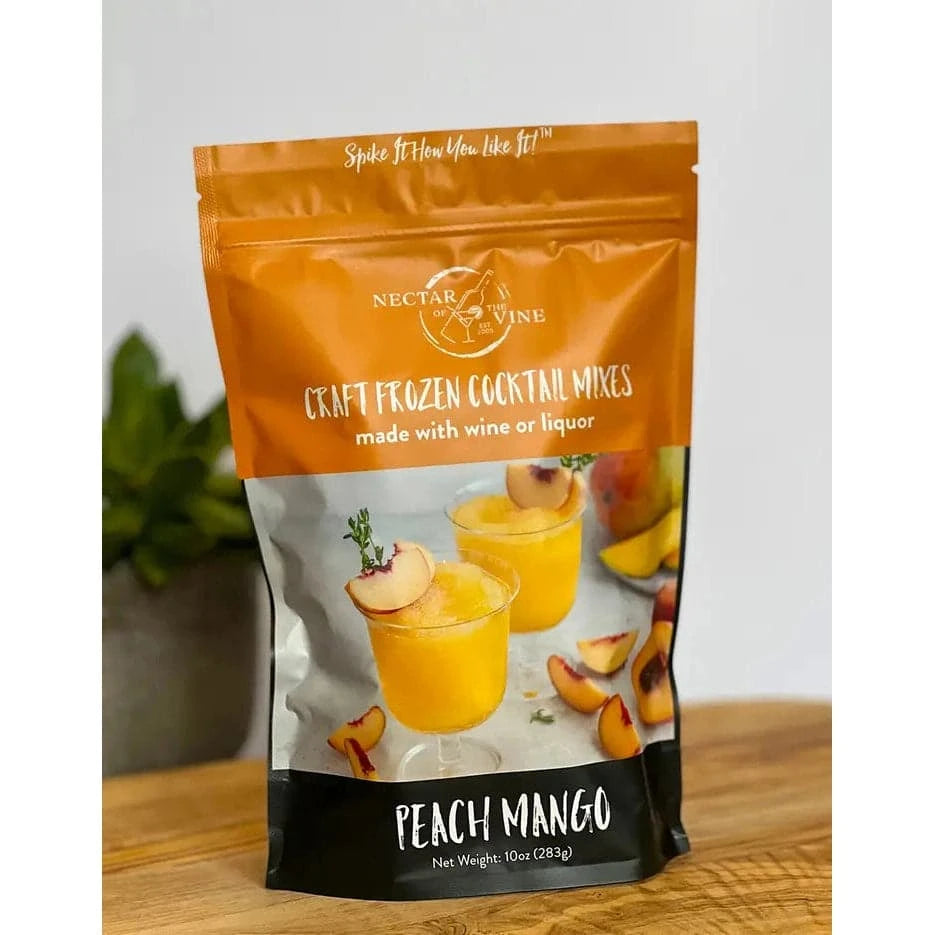 package of peach mango slush that can be mixed with wine or liquor