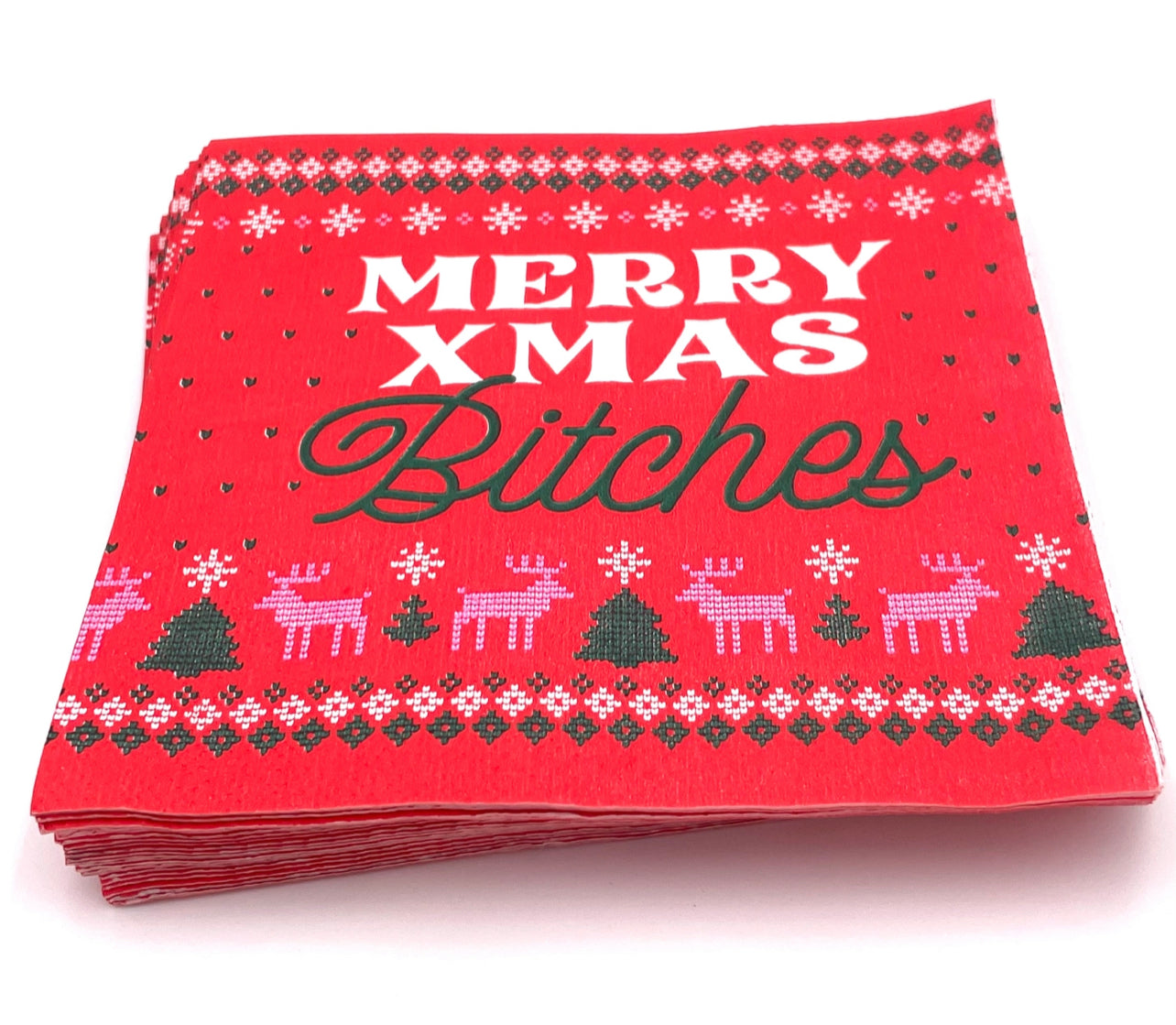 Merry Xmas B*Tches Cocktail Napkins - 20ct