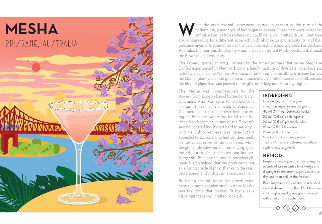 Mesha cocktail illustration from Brisbane Australia in Around the World in 80 Cocktails book