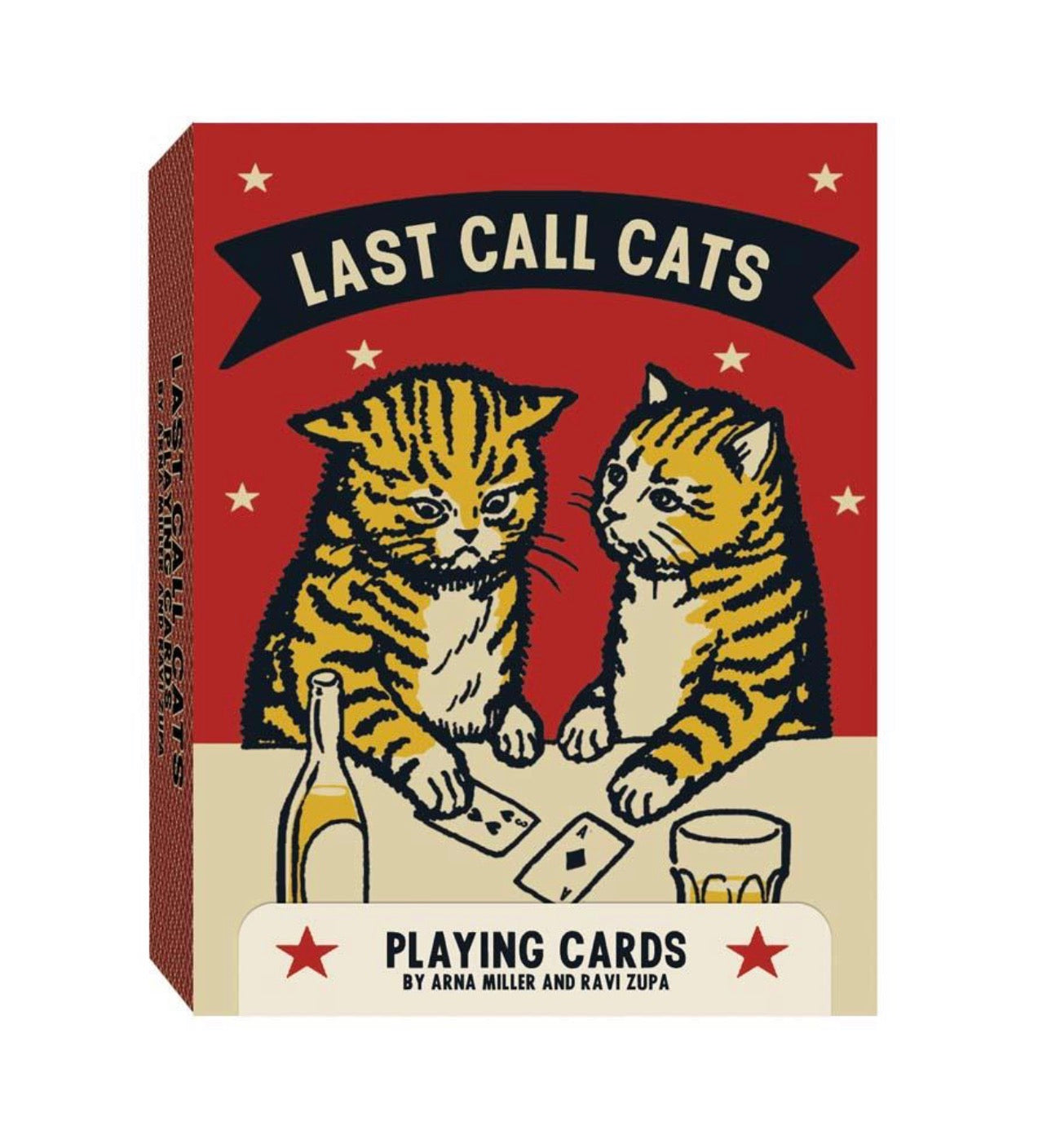 Last Call Cats playing cards deck featuring bar-crawling cats