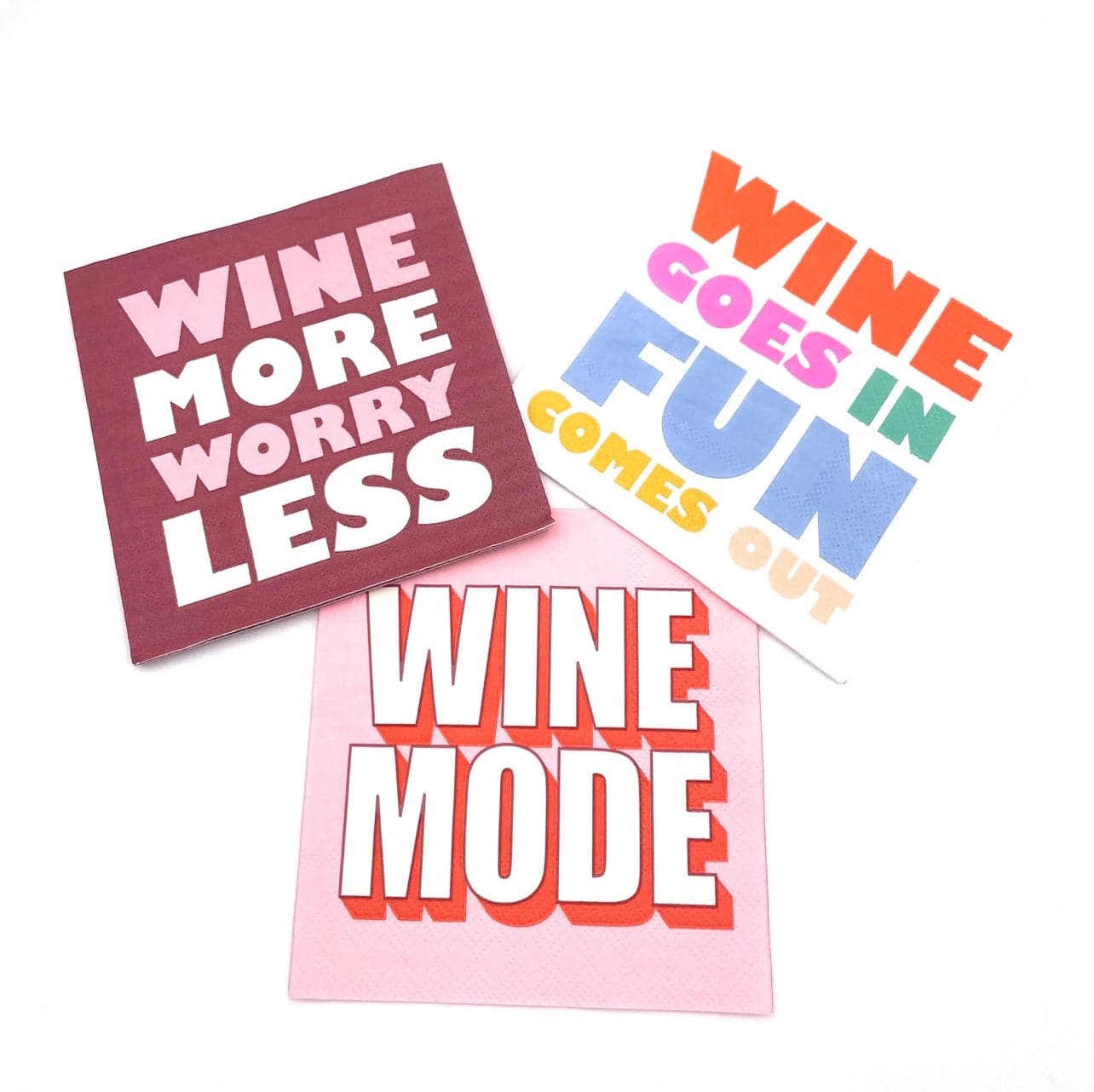 Wine Goes in Fun Comes Out - Cocktail Napkins, Pack of 20
