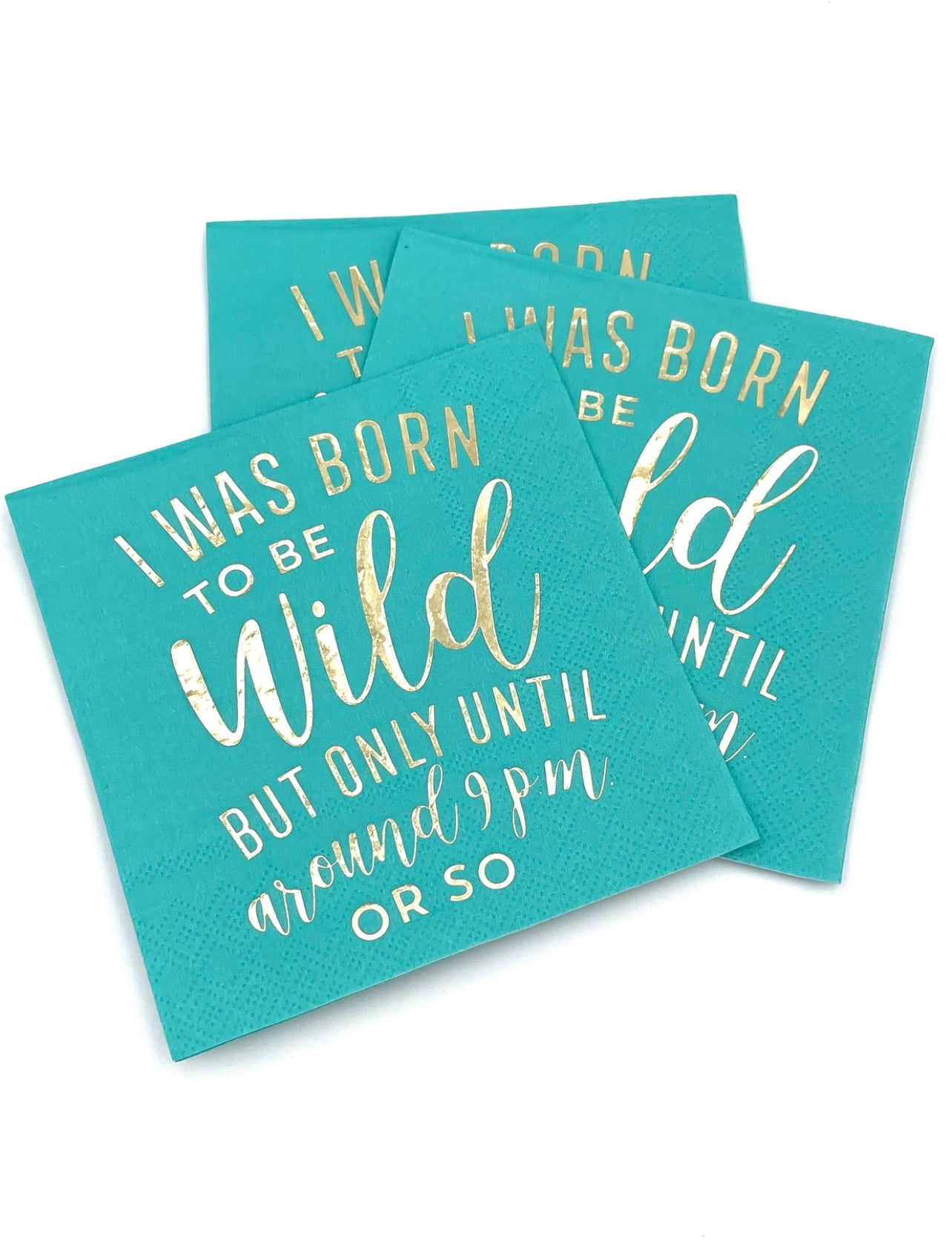Born To Be Wild - Foil Cocktail Napkins, Pack of 20