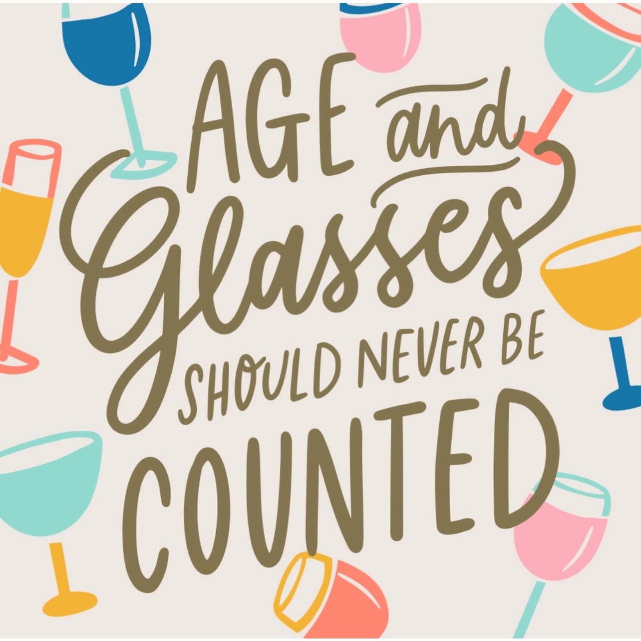 Age and Glasses of Wine - Cocktail Napkins, Pack of 20