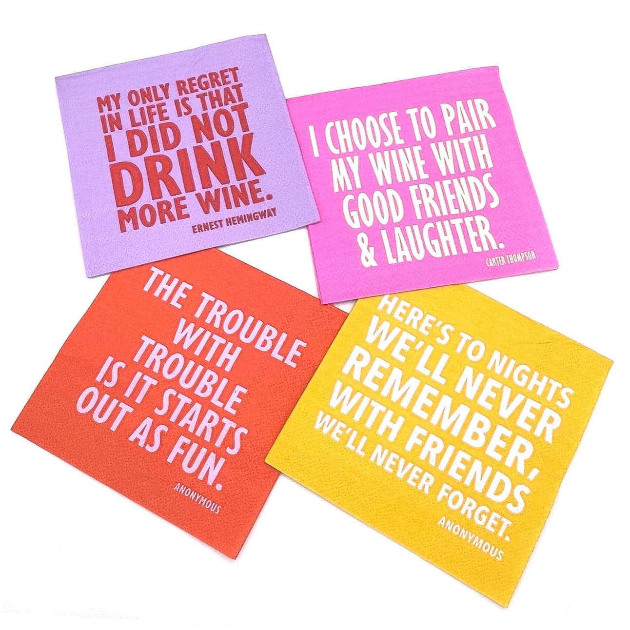 To Nights We'll Never Remember - Cocktail Napkins, Pack of 20