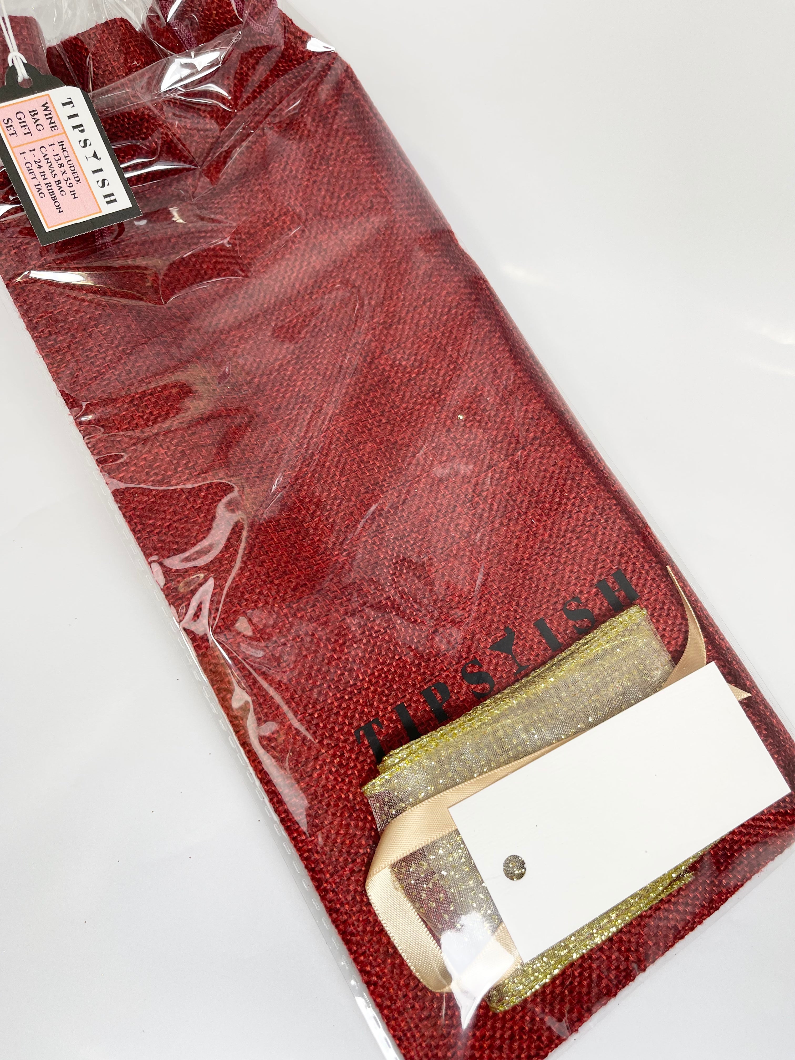 Bottoms Up, Santa in Chimney Wine Bag Gift Set With Ribbon and Gift Tag