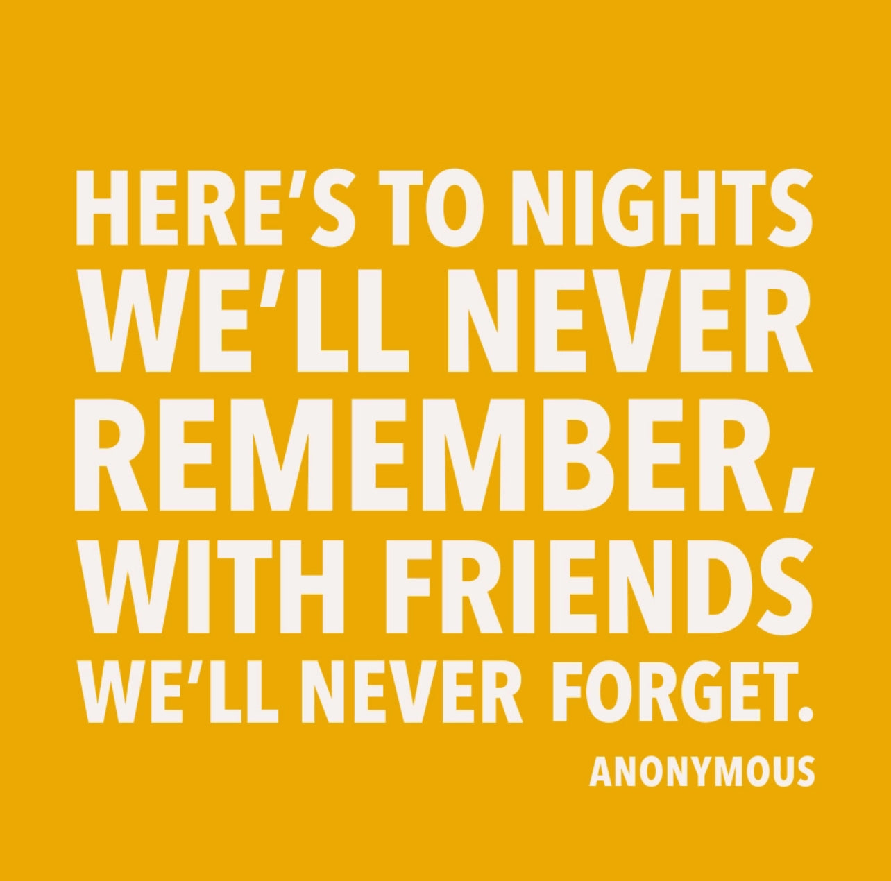 To Nights We'll Never Remember - Cocktail Napkins, Pack of 20