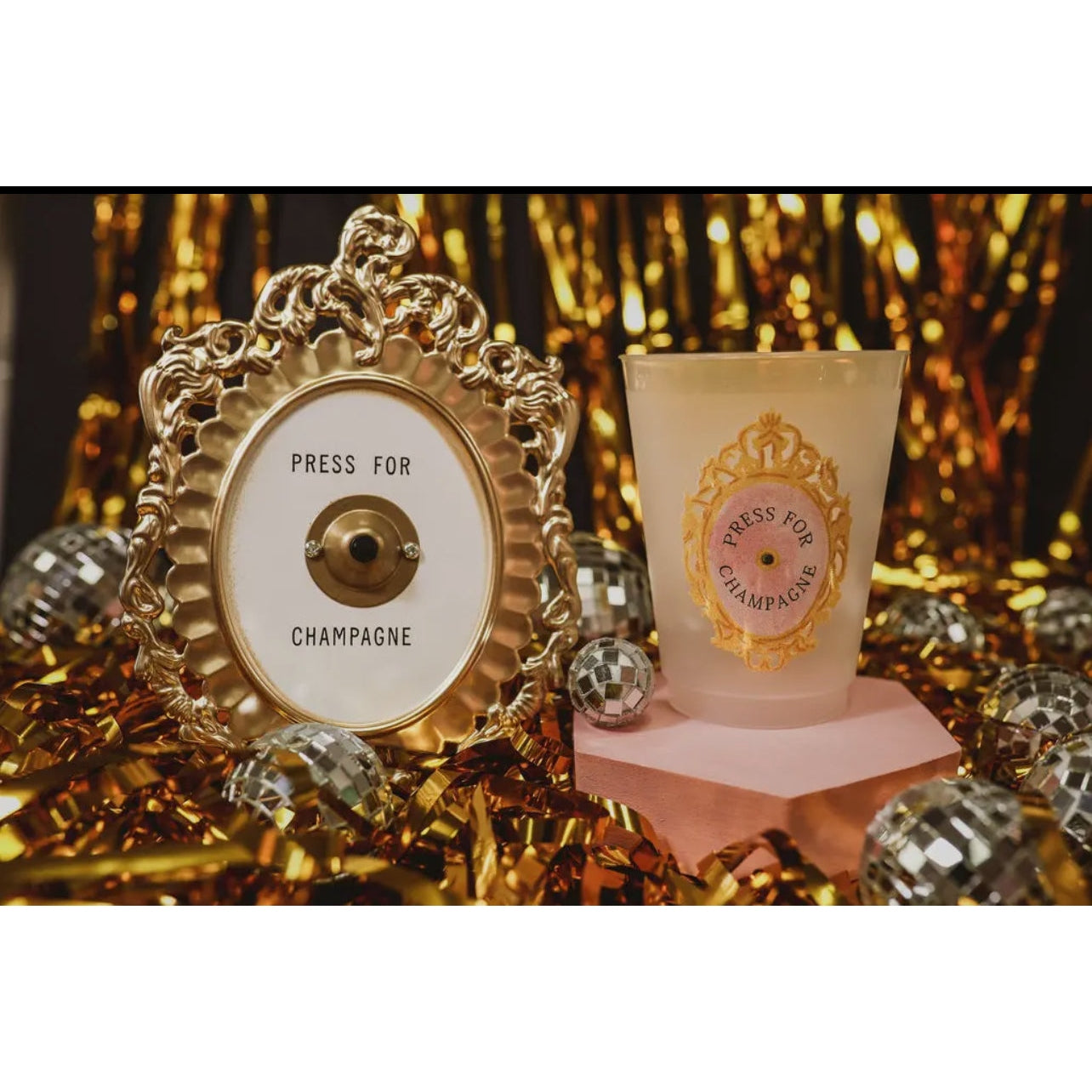 Press For Champagne, Reusable Plastic Cups - Set of 6