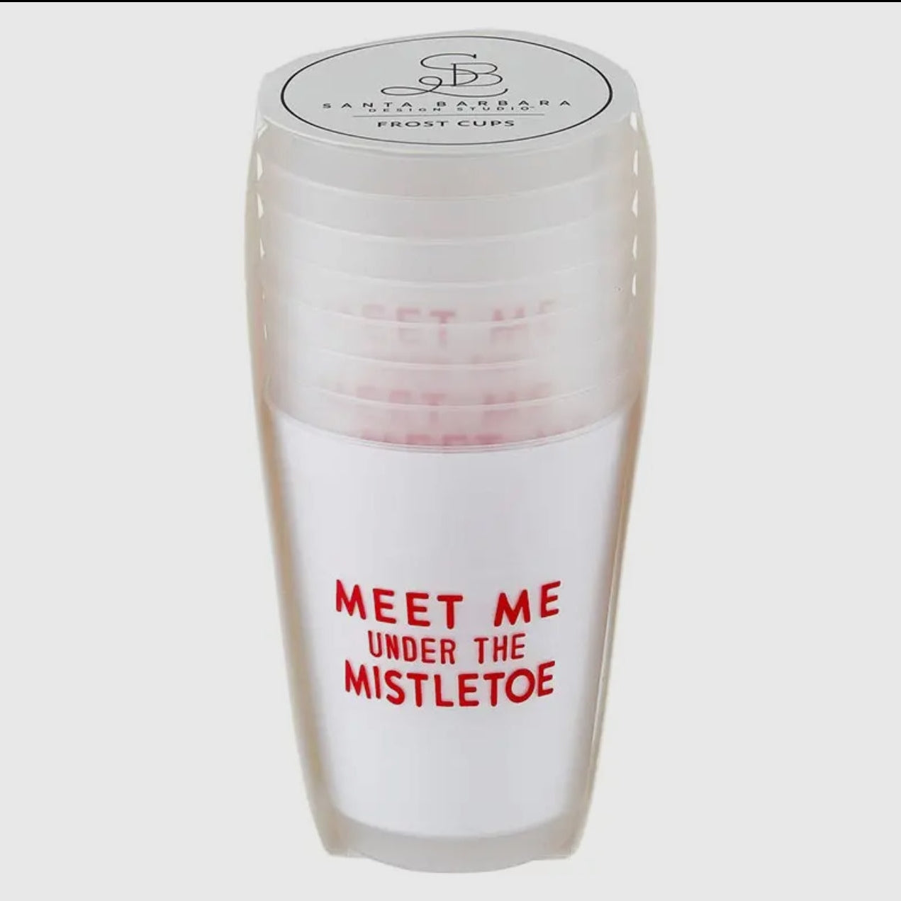 Meet Me Under The Mistletoe, Reusable Plastic Cups - Set of 8