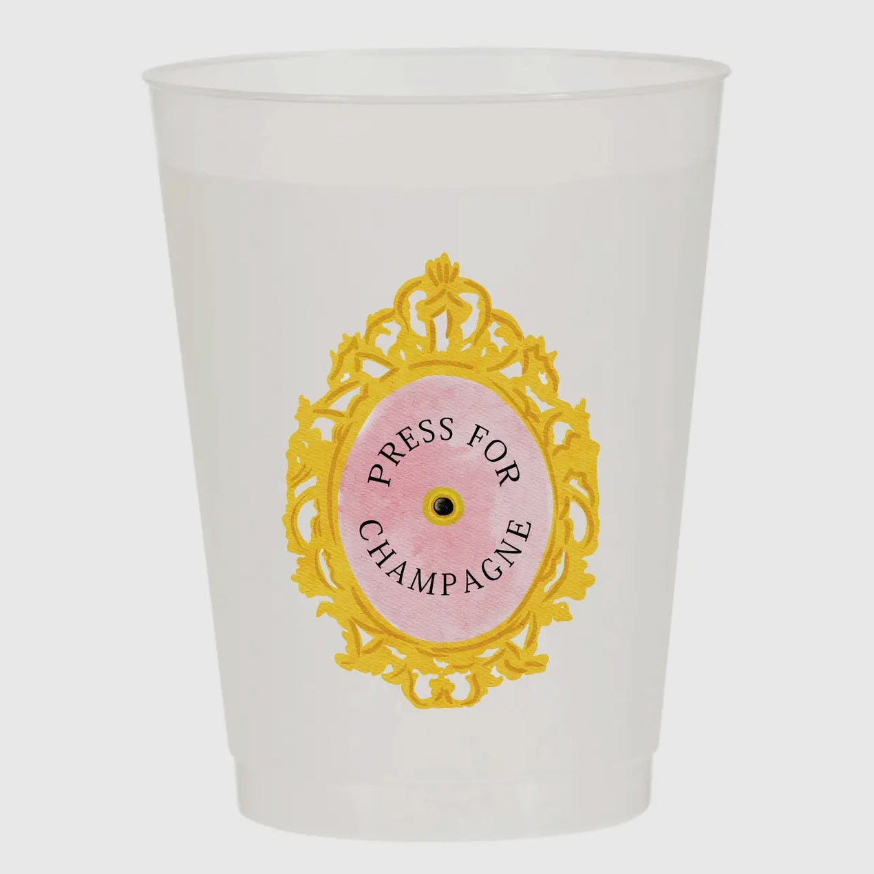 Press For Champagne, Reusable Plastic Cups - Set of 6