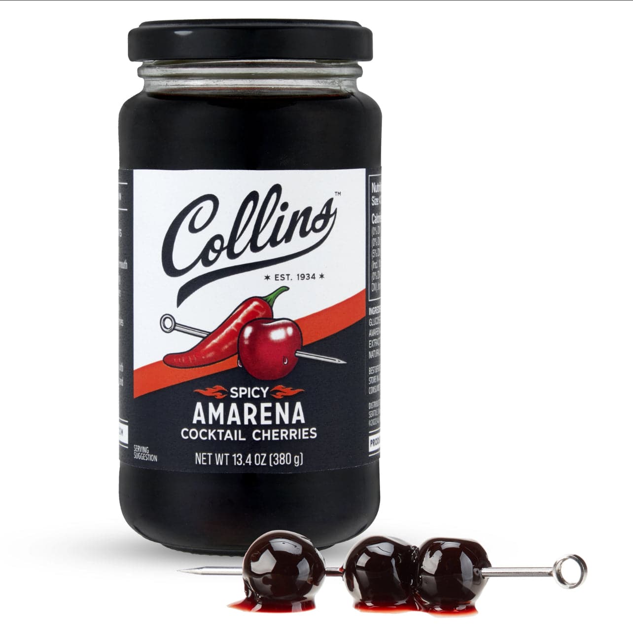 Gourmet Italian Spicy Stemless Amarena Cherries - 13.4 oz