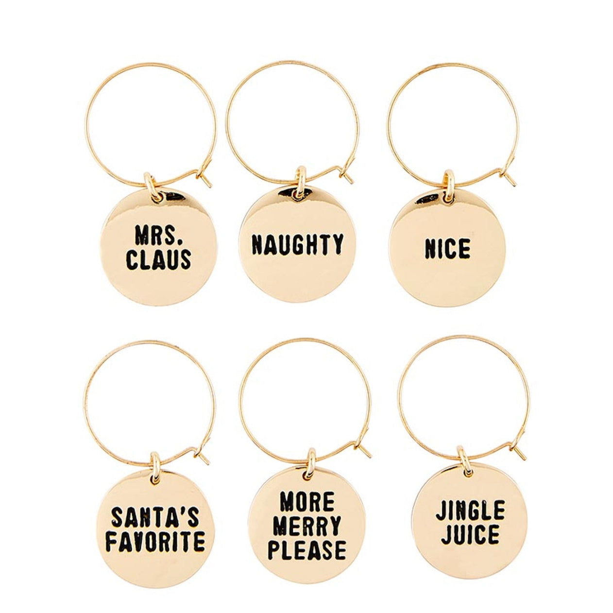 Wine Glass Charms - “Making Spirits Bright”, Boxed Gift Set of 6