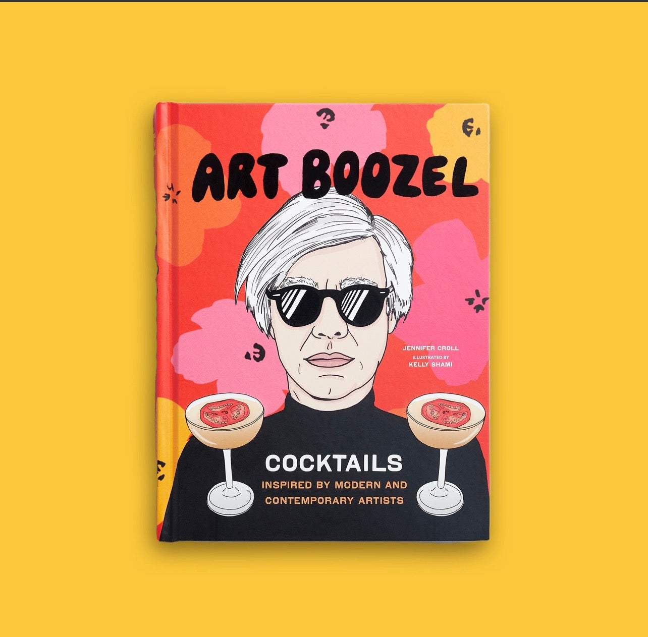 Art Boozel cocktail book photographed on bright yellow background
