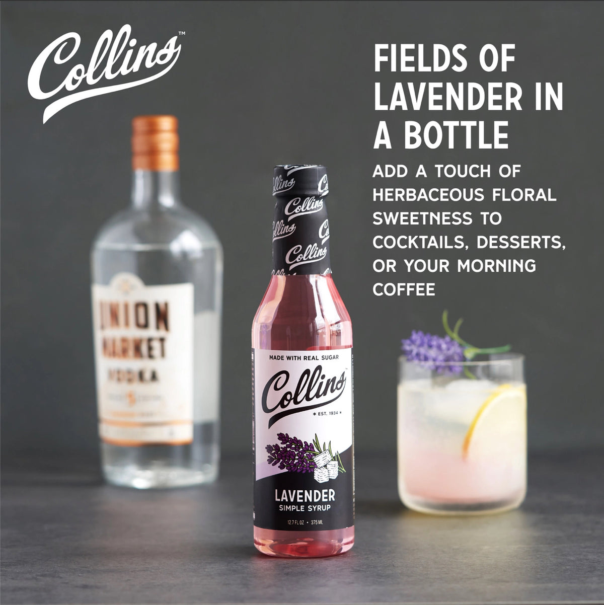 Lavender Cocktail Simple Syrup – Collins Craft Cocktail Syrup – Tipsyish