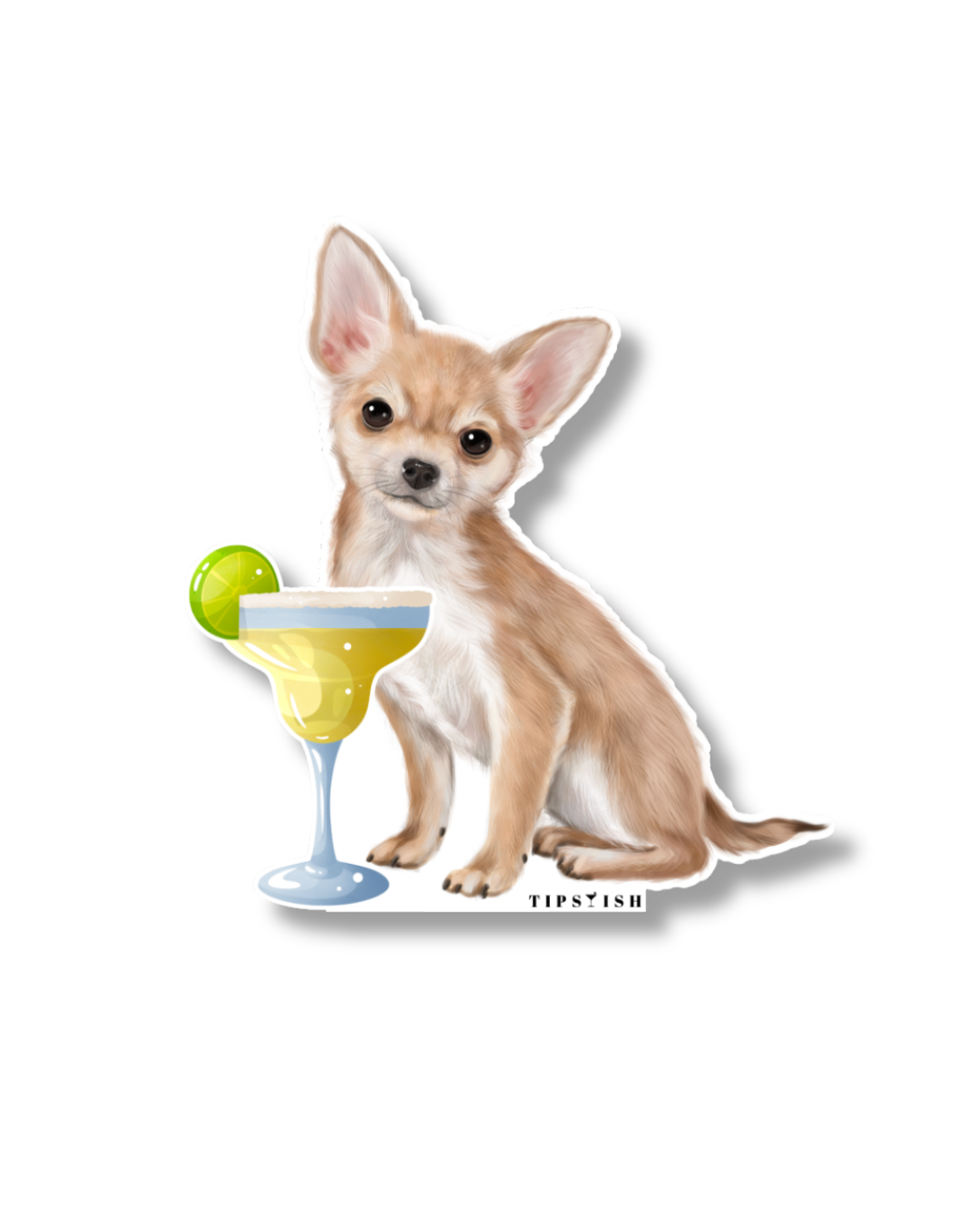 Chihuahua With Margarita Vinyl Sticker