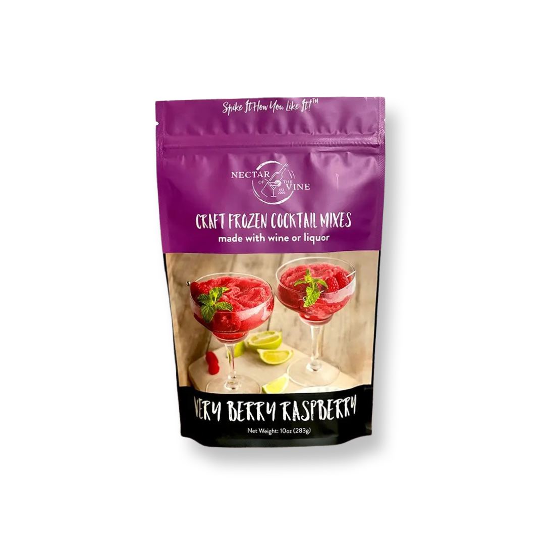 package of Very Berry Raspberry craft frozen cocktail mix