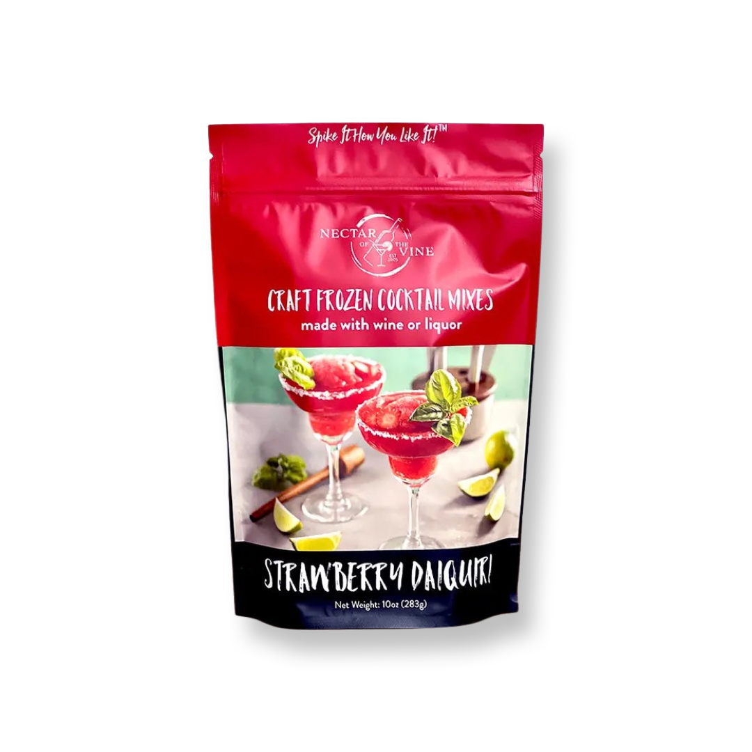 package of strawberry daiquiri flavored mix for wine or liquor 