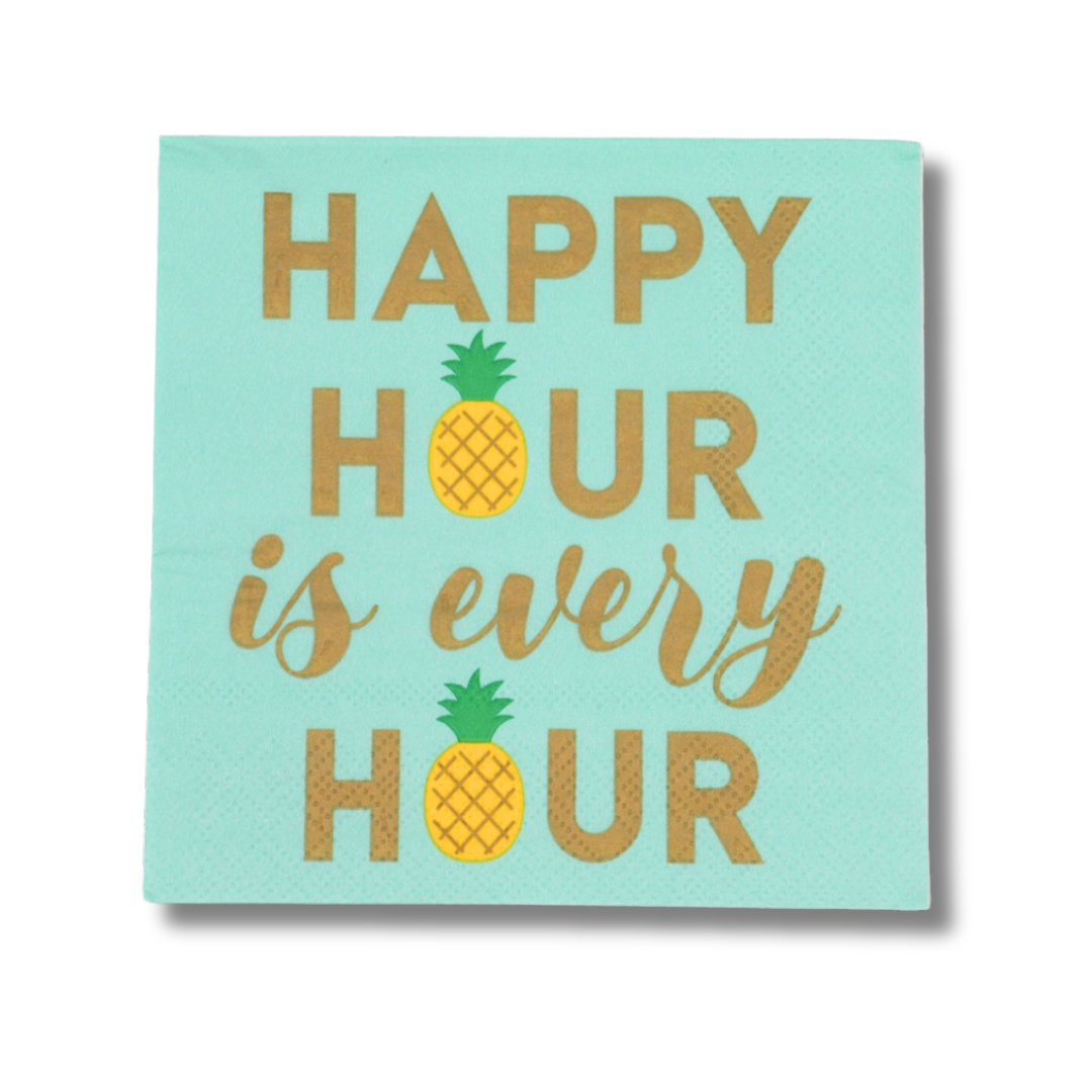 Happy Hour Every Hour - Cocktail Napkins, Pack of 20