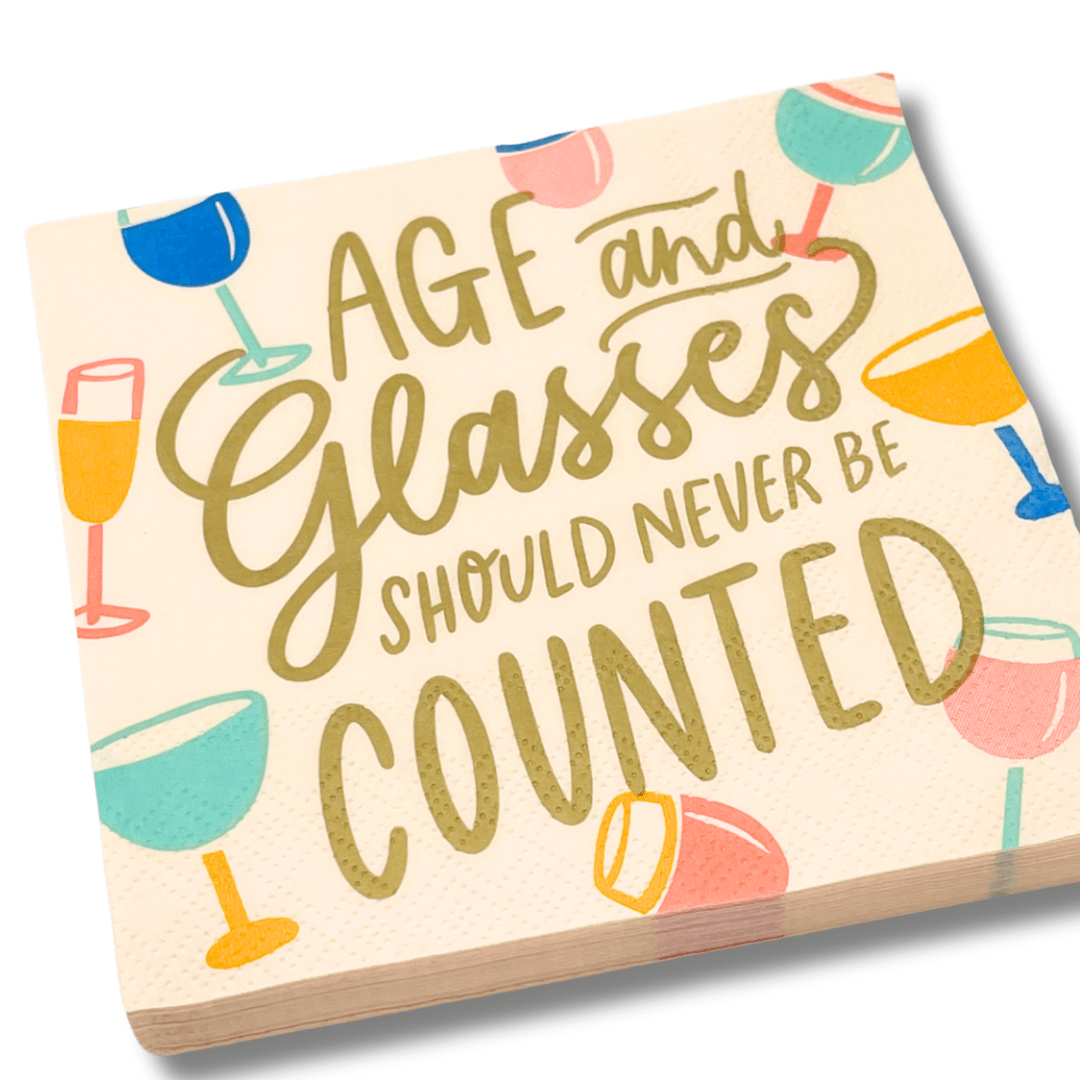 Age and Glasses of Wine - Cocktail Napkins, Pack of 20