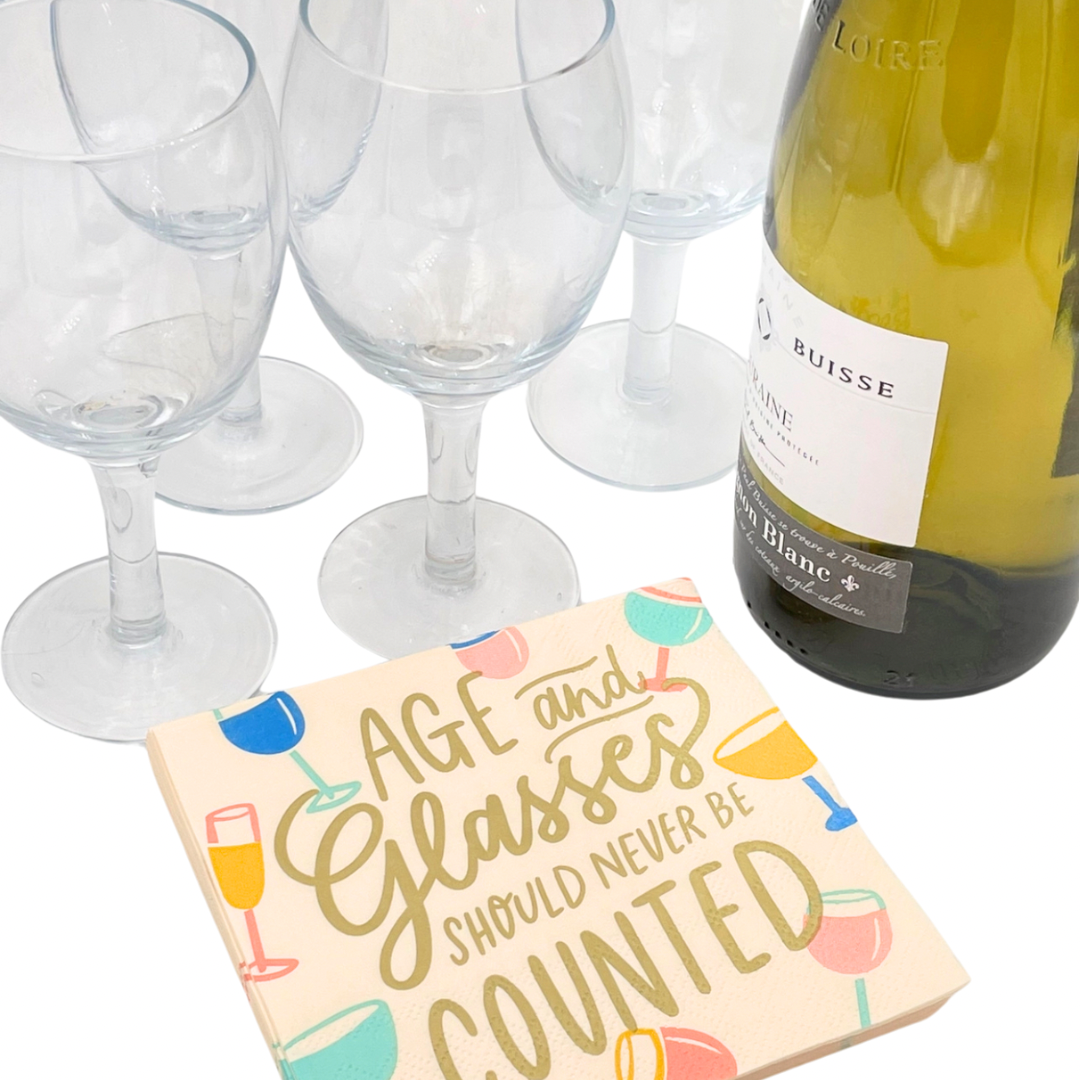 Age and Glasses of Wine - Cocktail Napkins, Pack of 20