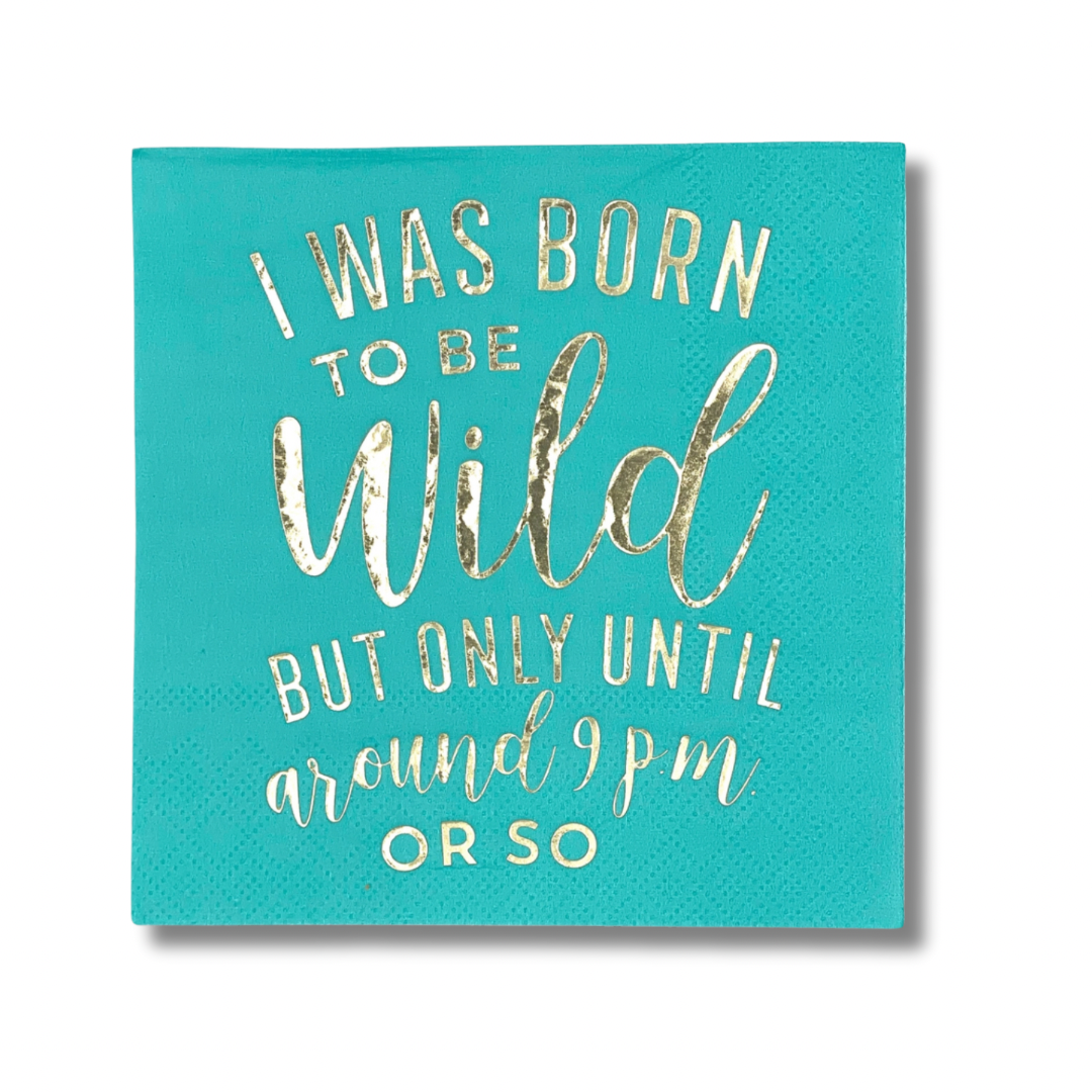 Born To Be Wild - Foil Cocktail Napkins, Pack of 20