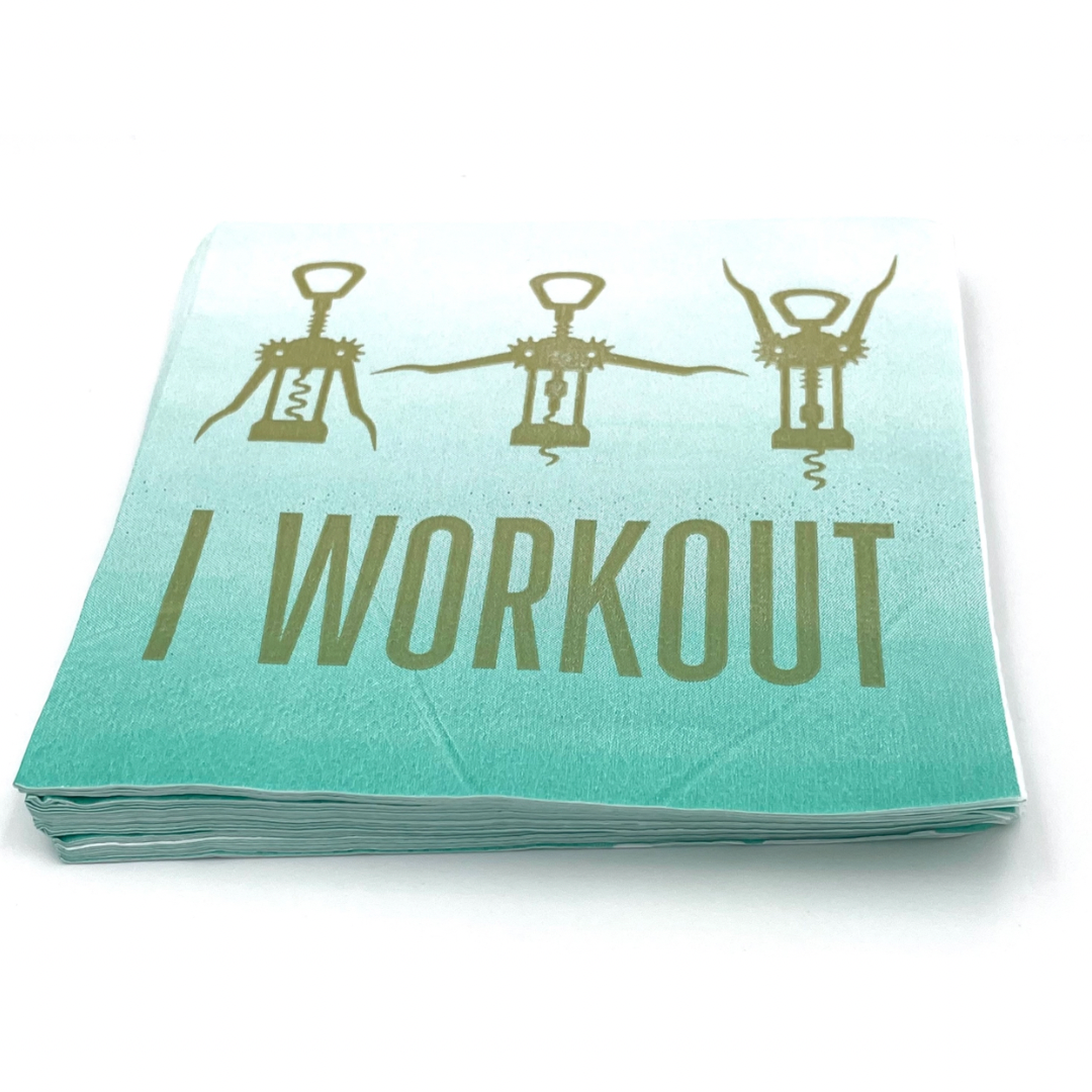 I Workout - Cocktail Napkins, Pack of 20