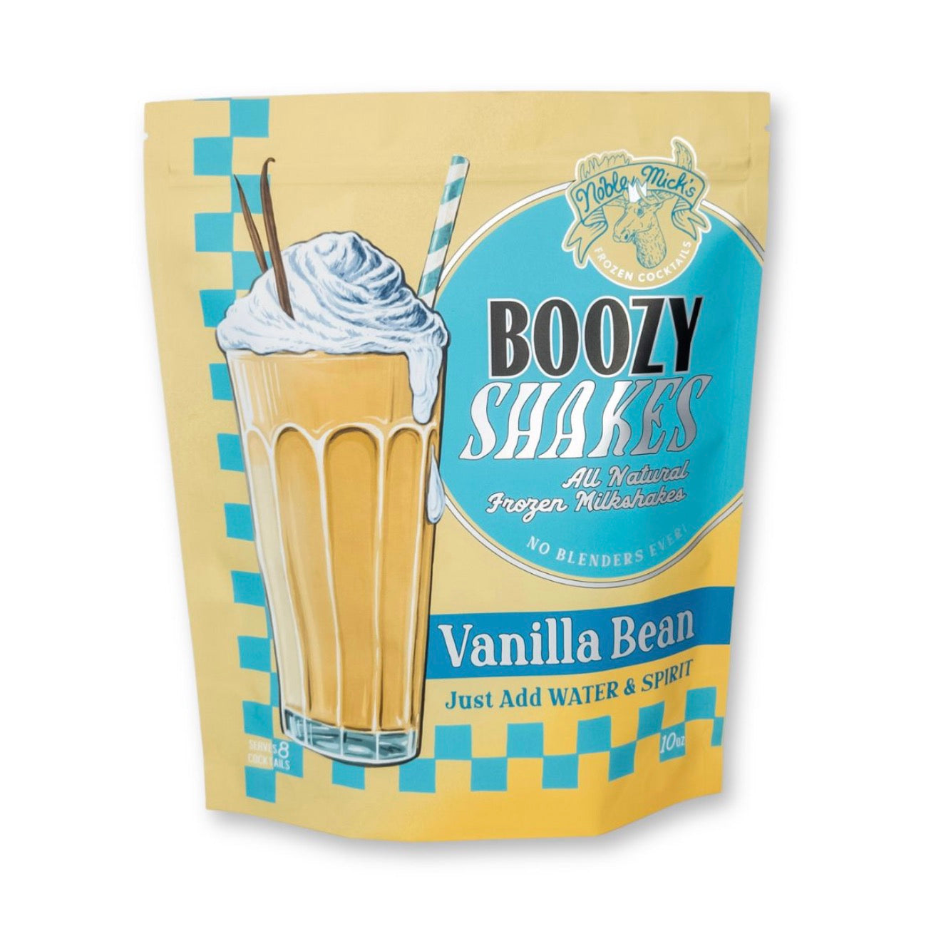 Noble Mick’s Vanilla Bean Boozy Shakes 10 oz frozen cocktail mix made with spiced rum and water and serving approximately 8.