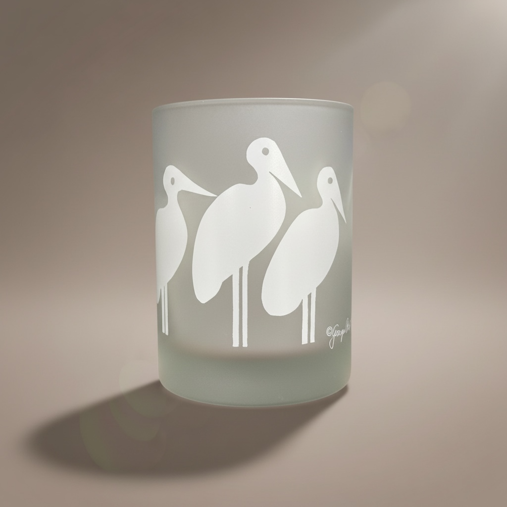 Angled product photo highlighting the frosted finish and clean Mid Century Modern design.
