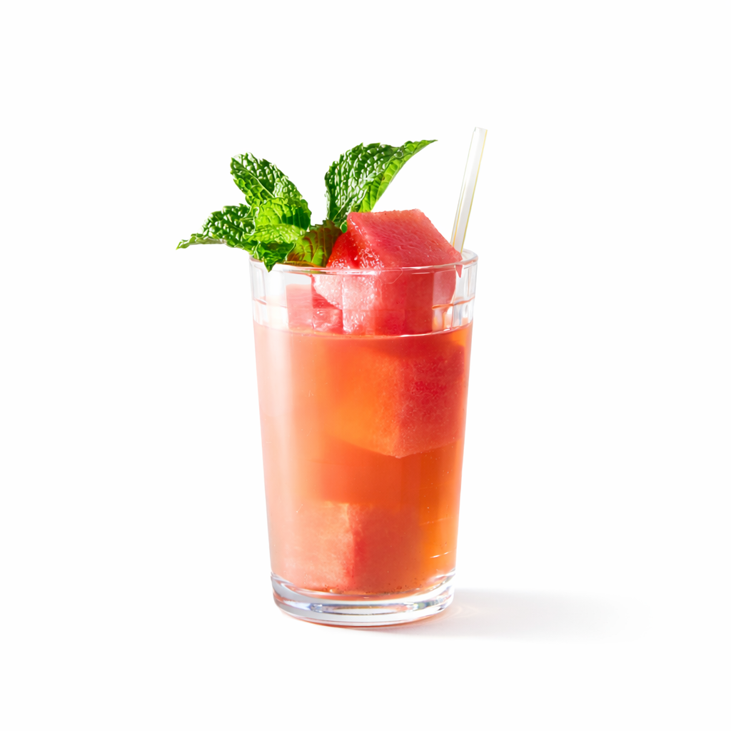 refreshing grapefruit honey cocktail with mint and fruit garnish in tall glass
