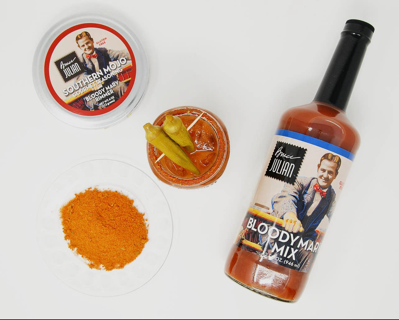 Bloody Mary mix with complimenting southern spice rimmer 