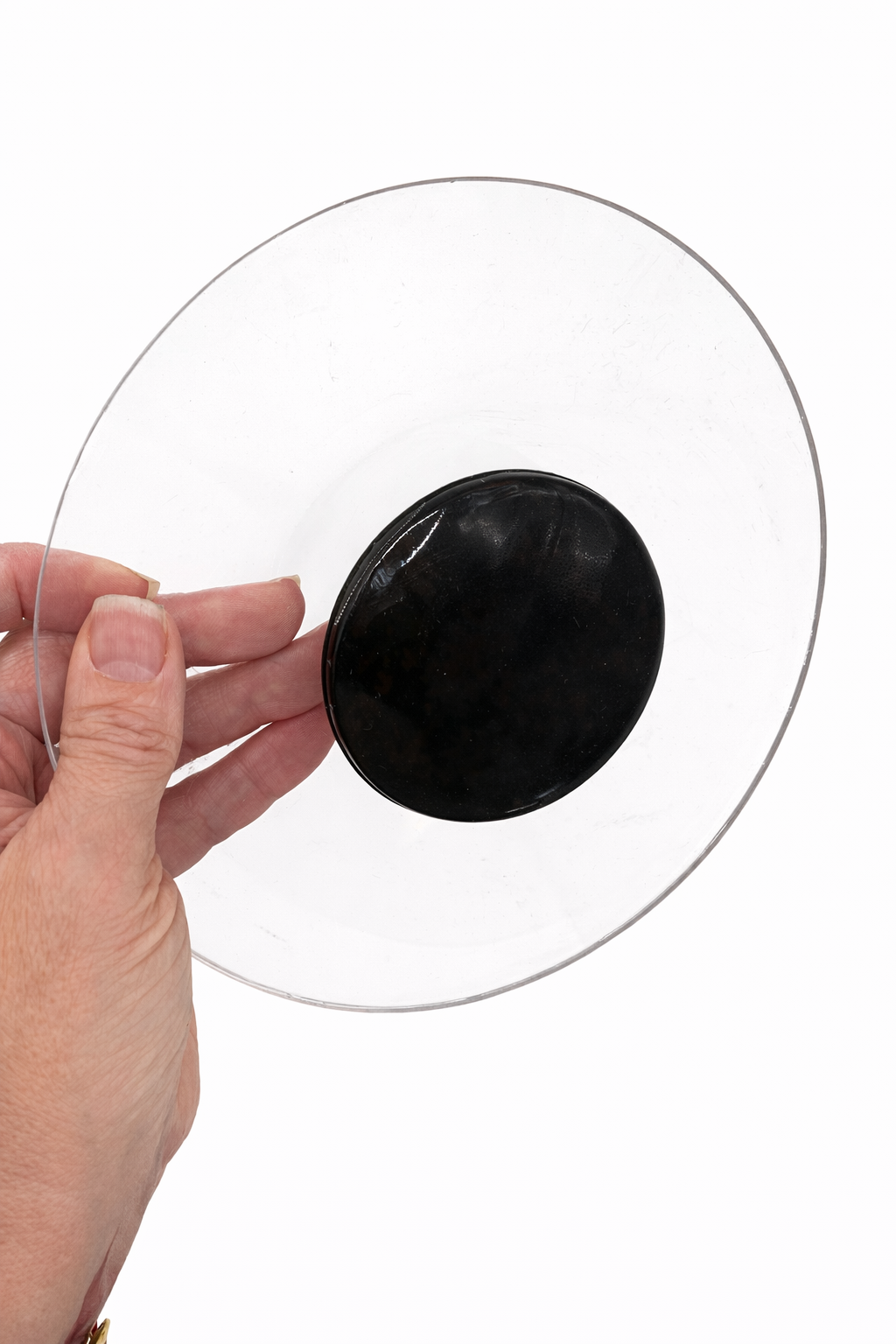 Clear acrylic lid with black knob for Georges Briard ice bucket
