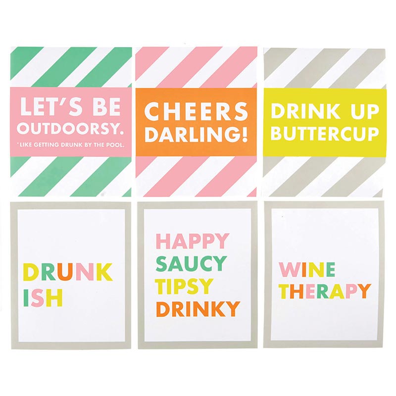 Wine Bottle Sticker Labels - Pool Party
