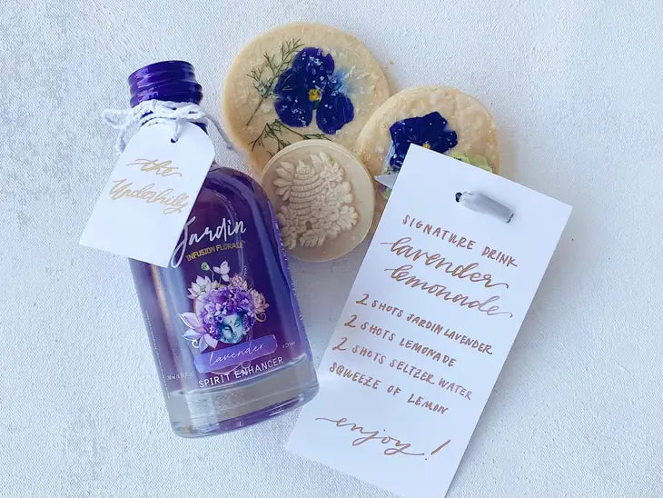 sample size of lavender drink mix used as a party favor