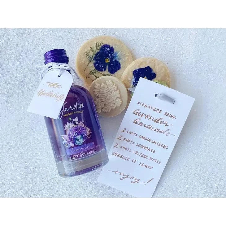 sample size of lavender drink mix used as a party favor